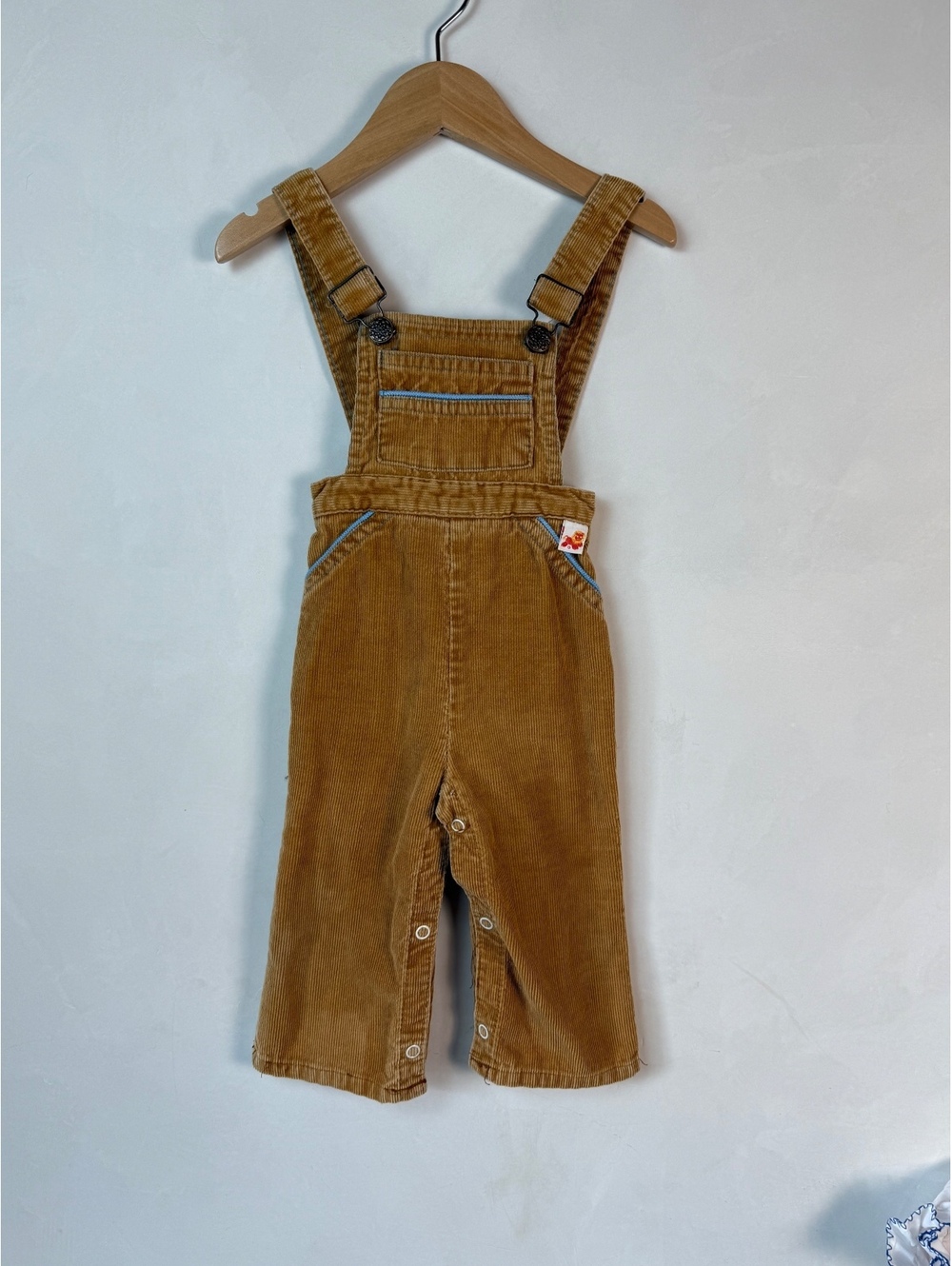 Vintage Mustard Toddler Brown Corduroy Overalls